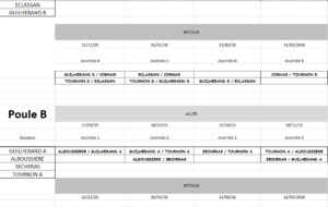 CALENDRIER RENCONTRES AS 2025-2026