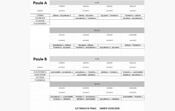 CALENDRIER RENCONTRES AS 2025-2026