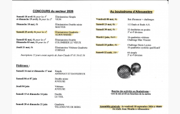CALENDRIER CONCOURS