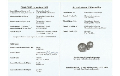 CALENDRIER SPORTIF 2025